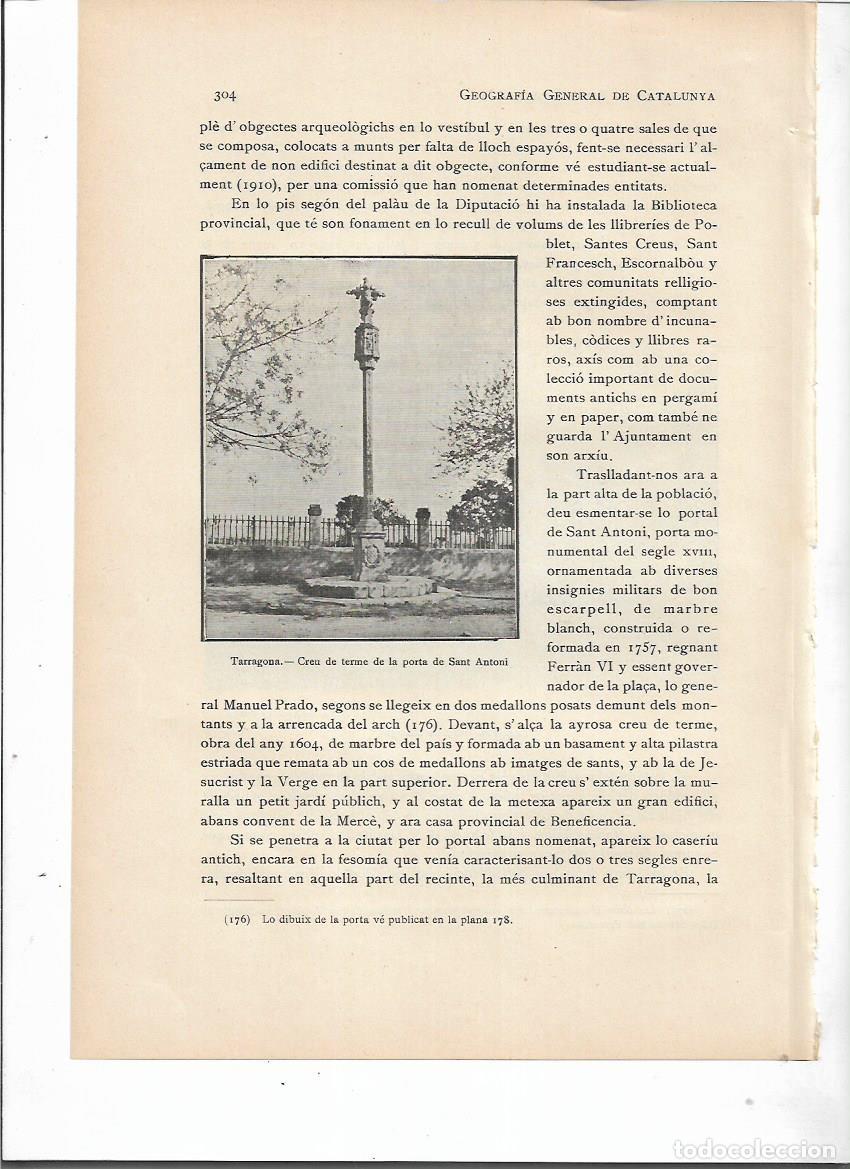 Coleccionismo: A&Ntilde;O 1913 RECORTE PRENSA TARRAGONA CREU DE TERME PORTA DE SANT ANTONI CRUZ DE TERMINO