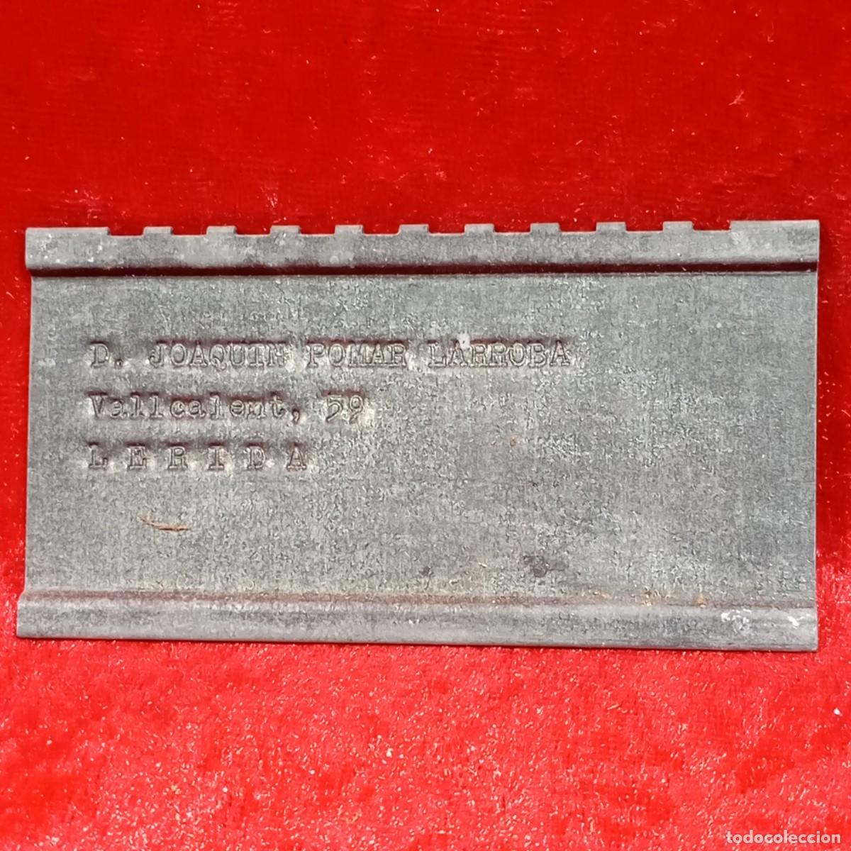 Colecionismo: PLACA CON NOMBRE DE ESTABLECIMIENTO COMERCIAL - LERIDA - A&Ntilde;OS 50-60 - RARA / 126