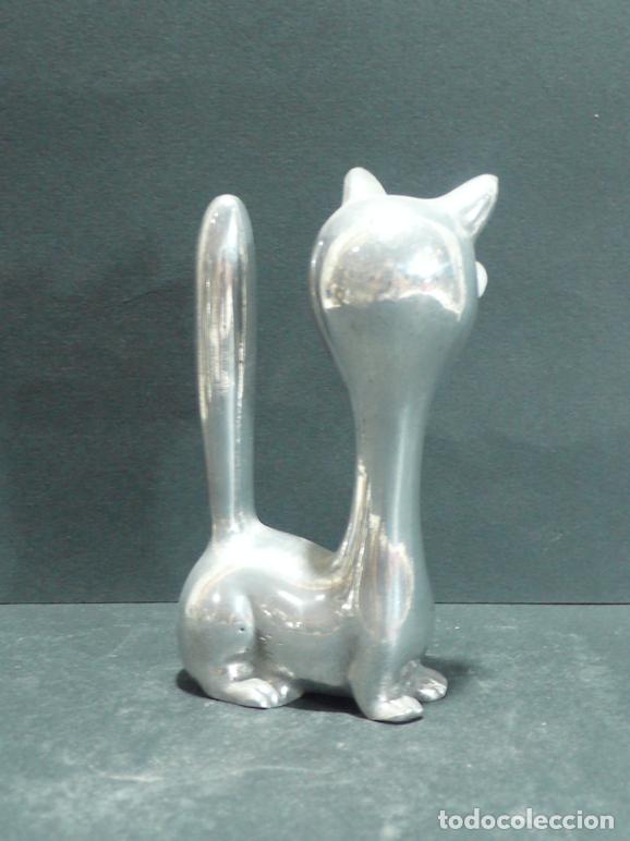 Coleccionismo: PEQUE&Ntilde;O GATO EN ALUMINIO - Foto 2