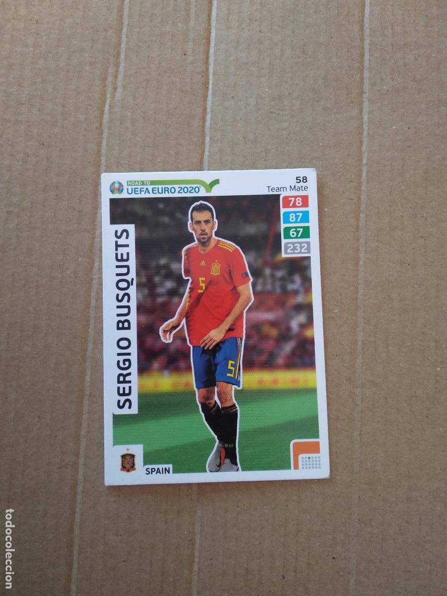 Coleccionismo: 58 BUSQUETS ESPA&Ntilde;A CROMO TARJETA FUTBOL ROAD EURO 2020 ADRENALYN PANINI EUROCOPA