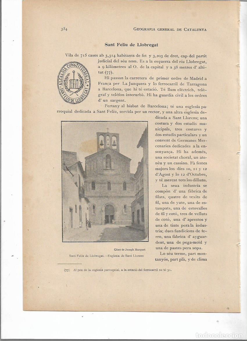 Colecionismo: A&Ntilde;O 1913 RECORTE PRENSA SANT FELIU DE LLOBREGAT SELLO MUNICIPAL ANTIGUO IGLESIA SANT LLOREN&Ccedil; PLANO