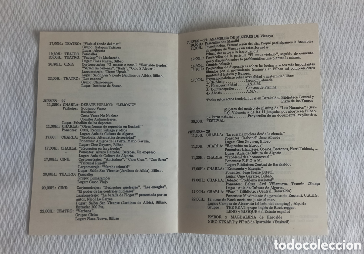 Coleccionismo: Programa de las Jornadas Internacionales contra Lem&oacute;niz, 1981 - Foto 4