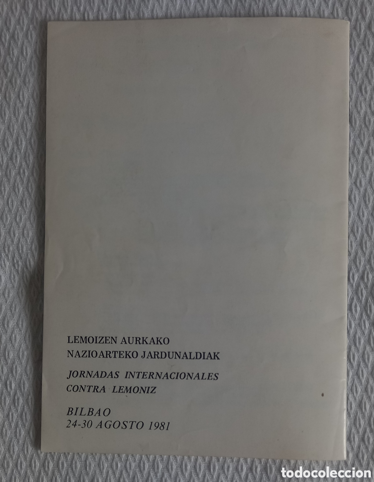 Coleccionismo: Programa de las Jornadas Internacionales contra Lem&oacute;niz, 1981 - Foto 5