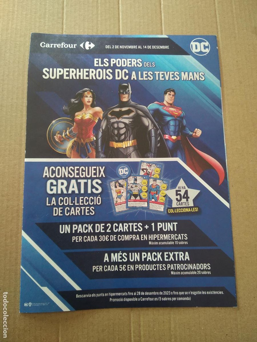 Coleccionismo: ALBUM PUNTOS CARREFOUR ELS PODERS DELS SUPERHEROIS DC A LES TEVES MANS BATMAN SUPERMAN