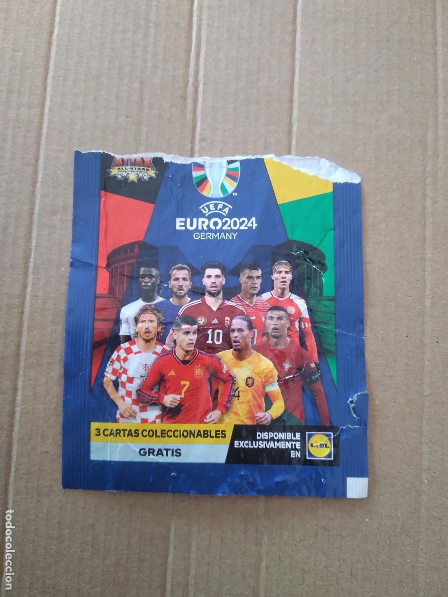 Coleccionismo: SOBRE VACIO CROMO LIDL EURO 2024 TOPPS MORATA MODRIC KANE CRISTIANO RONALDO CAMAVINGA VAN DIJK XHAKA