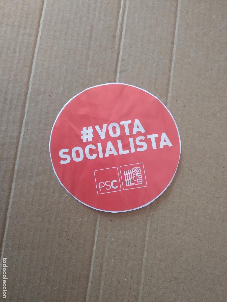 Coleccionismo: PEGATINA POLITICA VOTA SOCIALISTA PSOE PSC PARTIDO SOCIALISTA CATALUNYA MIDE 7,1CM DE DIAMETRO