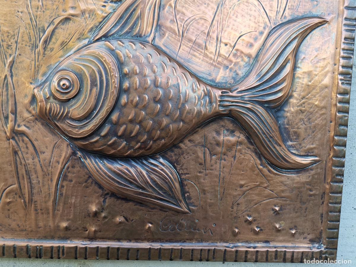 Coleccionismo: PLACA DE COBRE DE ESTUDIO CELLINI, PECES, PISCIS - Foto 3