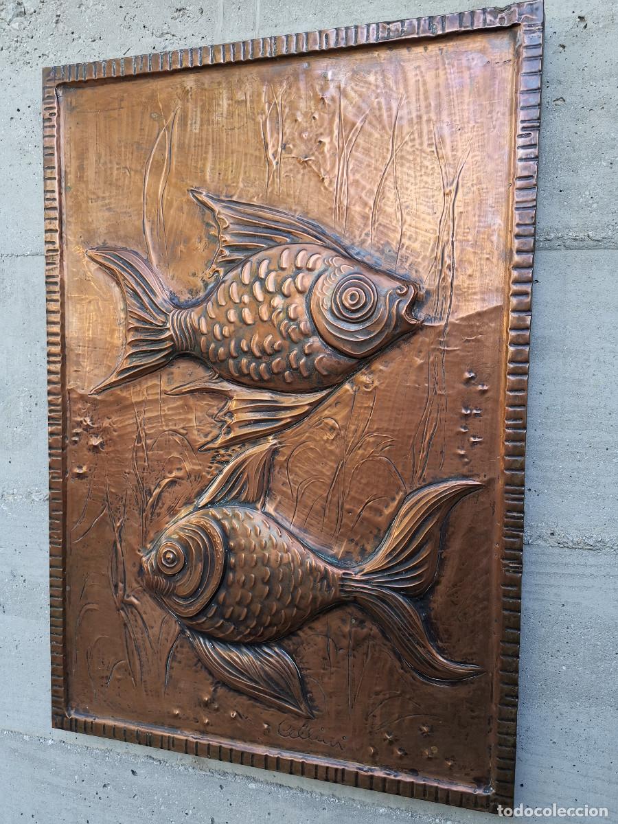 Coleccionismo: PLACA DE COBRE DE ESTUDIO CELLINI, PECES, PISCIS - Foto 5