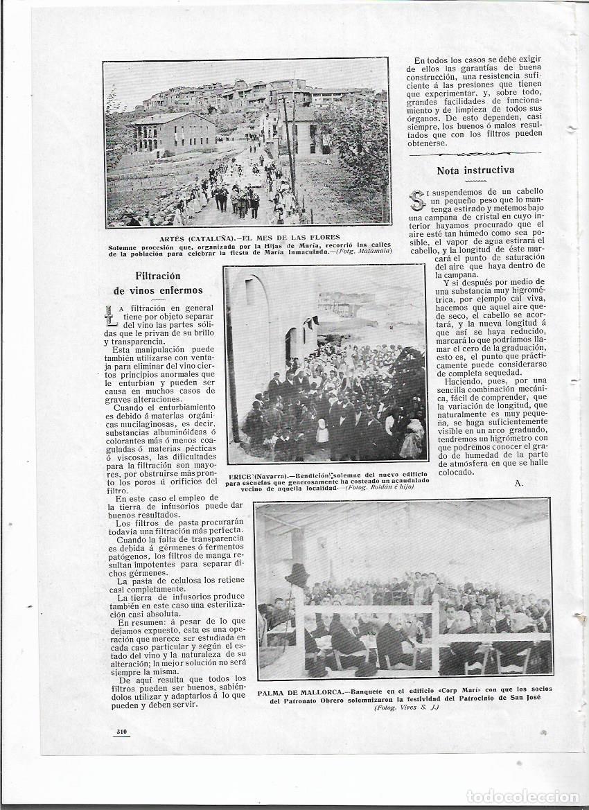 Sammelleidenschaft Papier: A&Ntilde;O 1911 RECORTE PRENSA ARTES BAGES MES DE LA FLORES PROCESION HIJAS DE MARIA MARIA INMACULADA