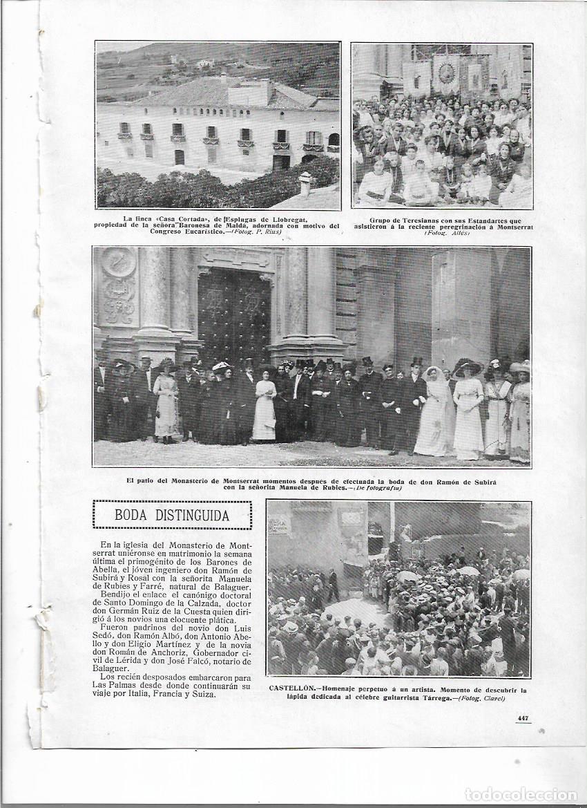 Sammelleidenschaft Papier: A&Ntilde;O 1911 RECORTE PRENSA ESPLUGUES LLOBREGAT CASA CORTADA ADORNADA PARA CONGRESO EUCARISTICO