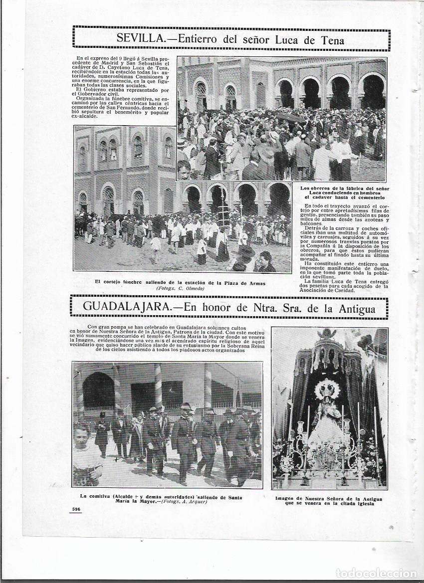 Colecionismo: A&Ntilde;O 1911 RECORTE PRENSA GUADALAJARA CULTO EN HONOR A VIRGEN NUESTRA SE&Ntilde;ORA DE LA ANTIGUA