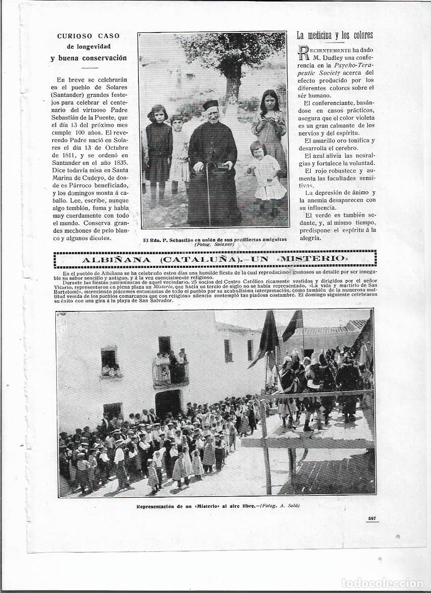 Collectionnisme: A&Ntilde;O 1911 RECORTE PRENSA ALBINYANA TARRAGONA RERESENTACION MISTERIO VIDA MARTIRIO SAN BARTOLOME PLAZA