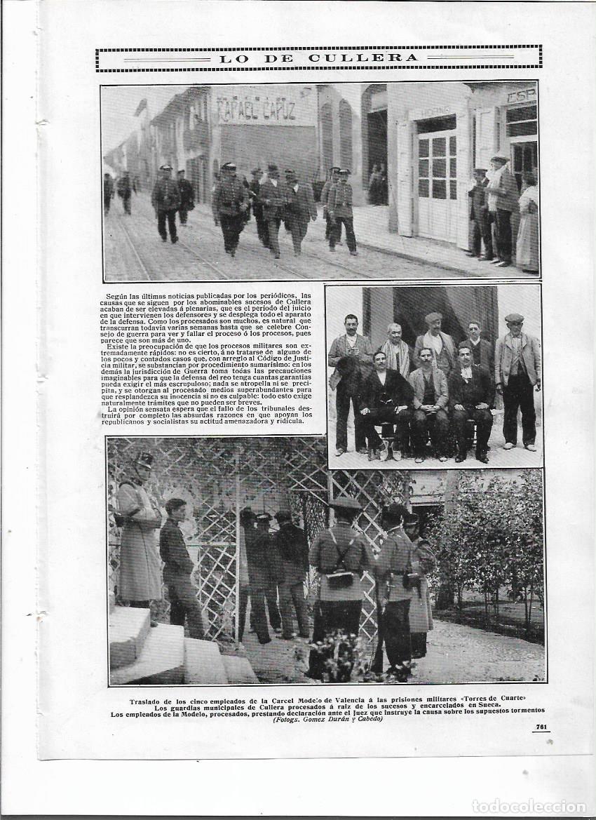 Coleccionismo: A&Ntilde;O 1911 RECORTE PRENSA VALENCIA SUCESOS CULLERA ASESINATO PROCESADOS PRESOS EMPLEADOS CARCEL MODELO