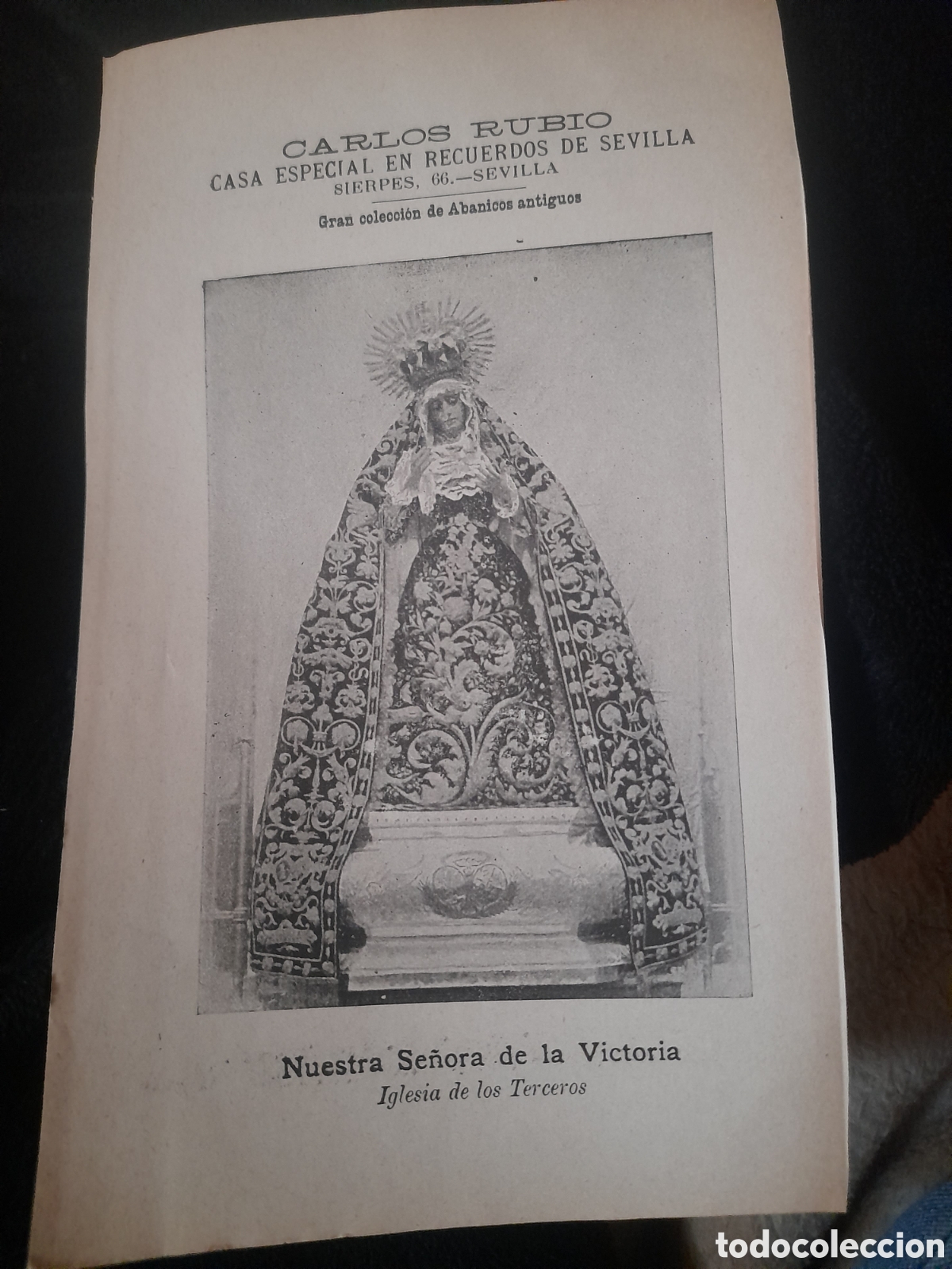 Coleccionismo: Nuestra Se&ntilde;ora de la Victoria, Iglesia de los Terceros, con publicidad antigua de Sevilla