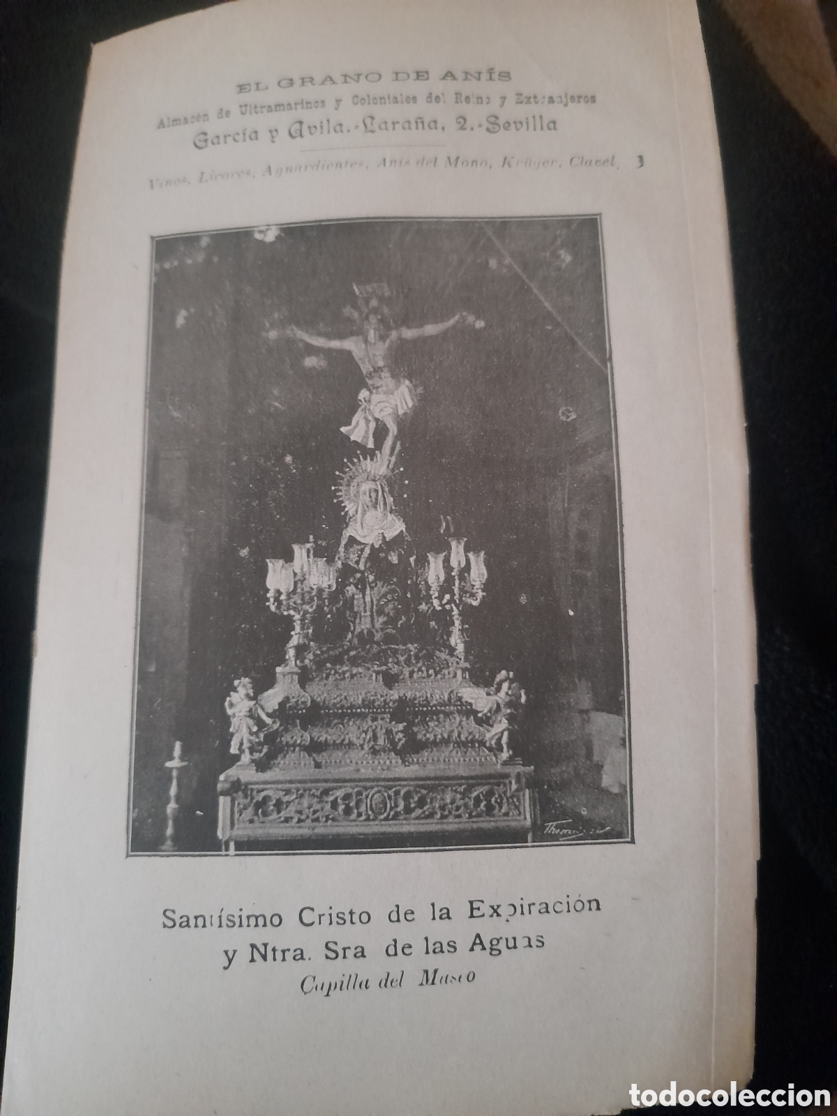 Coleccionismo: Sant&iacute;simo Cristo de de la Expiracion y N. S. de las Aguas, Capilla del Museo, con publicidad antigua