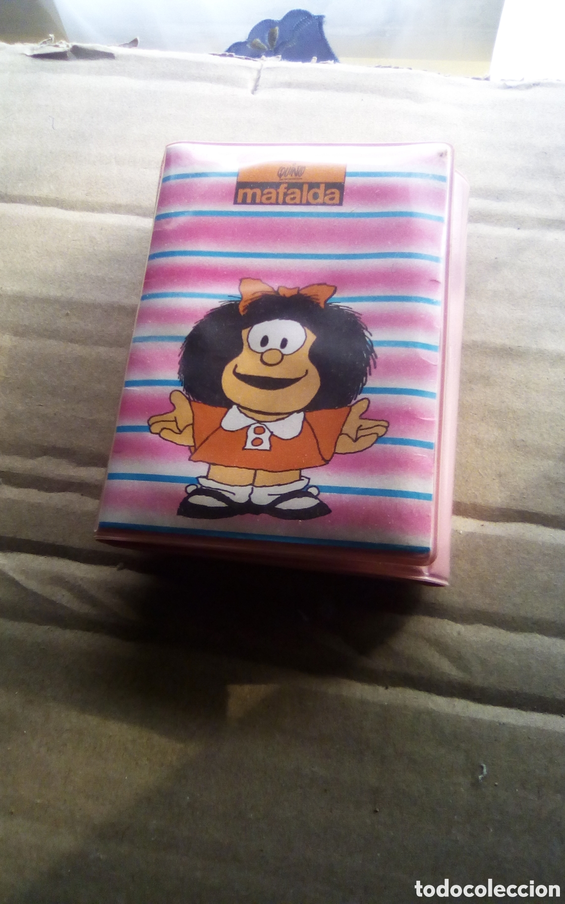 Coleccionismo: Agenda notas, Mafalda &copy; Quino Senfort (Barcelona). Mide 7*10 cm., usada, con anotaciones tachadas.