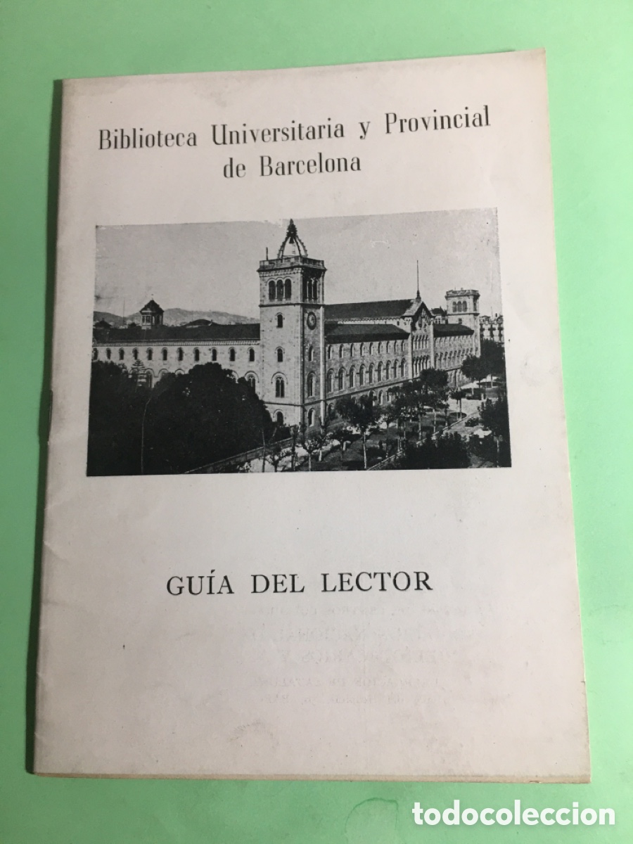 Coleccionismo: Antigua Gu&iacute;a del Lector de la Biblioteca Universitaria y Provincial de Barcelona