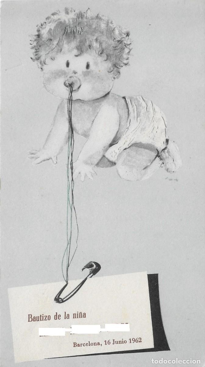 Coleccionismo: 8786 - MEN&Uacute; DE BAUTIZO - RESTAURANTE DIAGONAL- BARCELONA 1962 - 18X10 CM