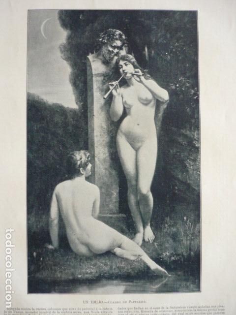 Coleccionismo: UN IDILIO ANTIGUA LAMINA EROTICA EROTISMO DESNUDO SIGLO XIX 34 X 26 CM