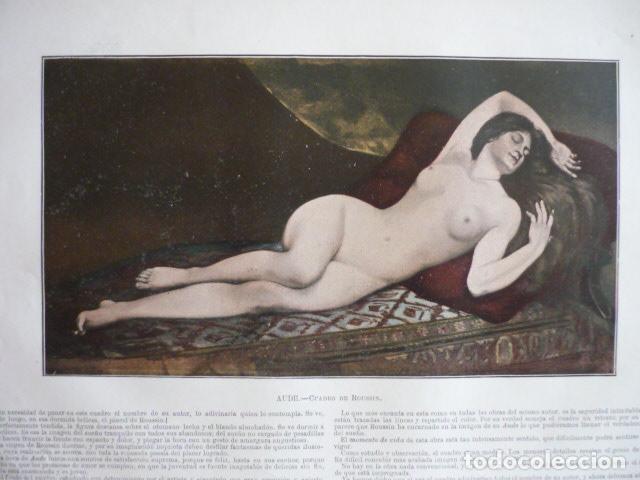Collectionnisme: AUDE ANTIGUA LAMINA CROMOLITOGRAFICA EROTICA EROTISMO DESNUDO SIGLO XIX 34 X 26 CM