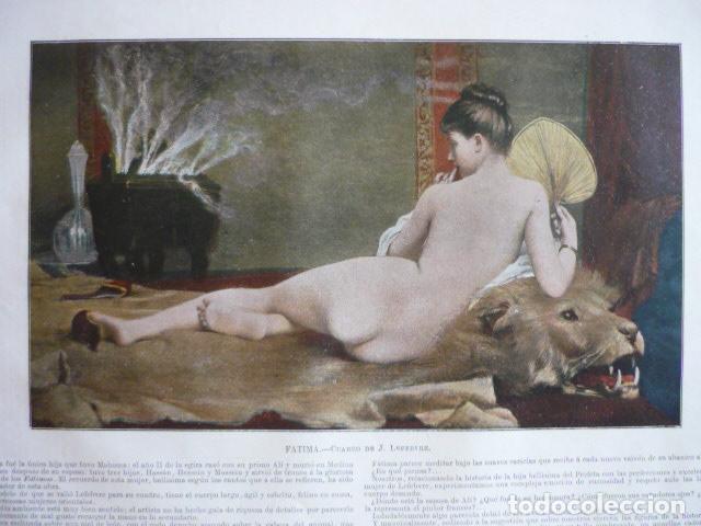 Coleccionismo: FATIMA ANTIGUA LAMINA CROMOLITOGRAFICA EROTICA EROTISMO DESNUDO SIGLO XIX 34 X 26 CM