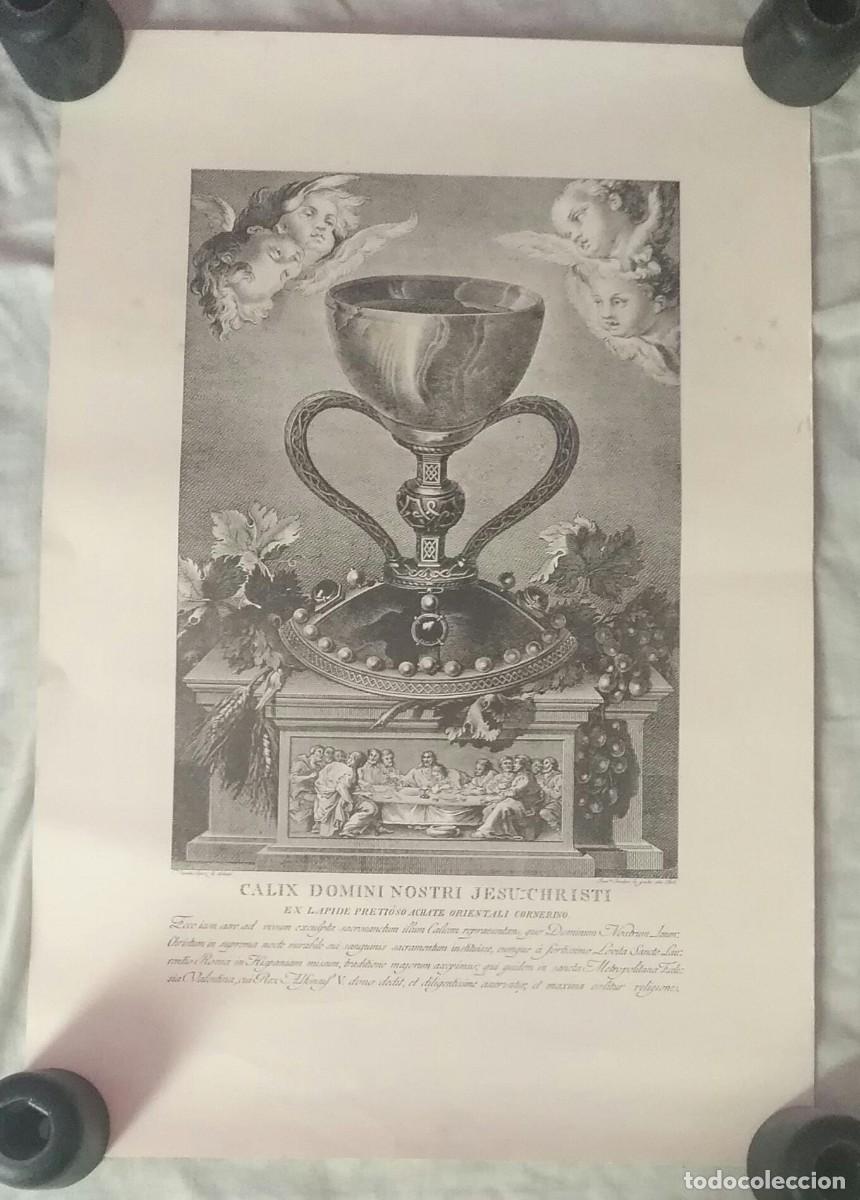 Coleccionismo: L&aacute;mina Calix Domini Nostri Jesuchristi - 35cm ancho x 51cm largo