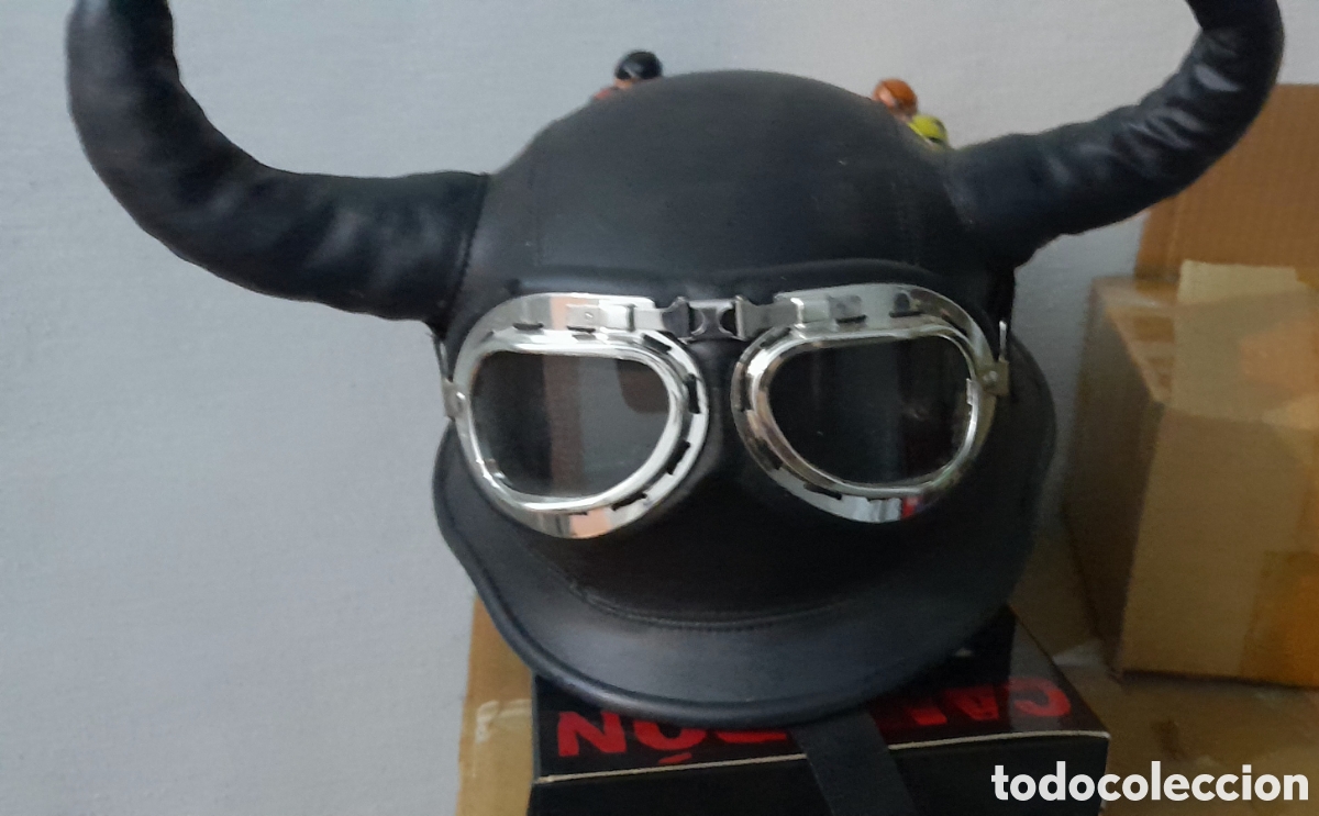 Coleccionismo: Casco motorista con gafas - Foto 4