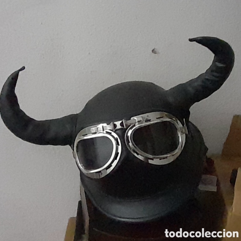 Coleccionismo: Casco motorista con gafas - Foto 1