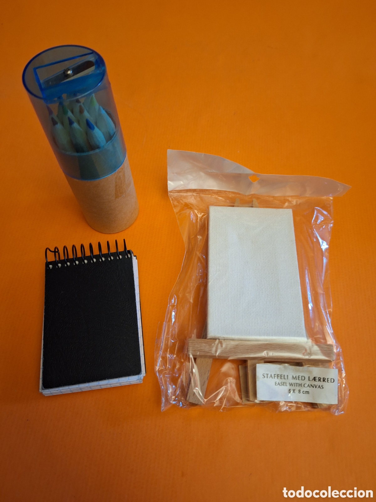 Coleccionismo: MINI LIENZO STAFFELI / MINI LIBRETA / MINI ESTUCHE 12 PINTURAS CON SACAPUNTAS NUEVOS