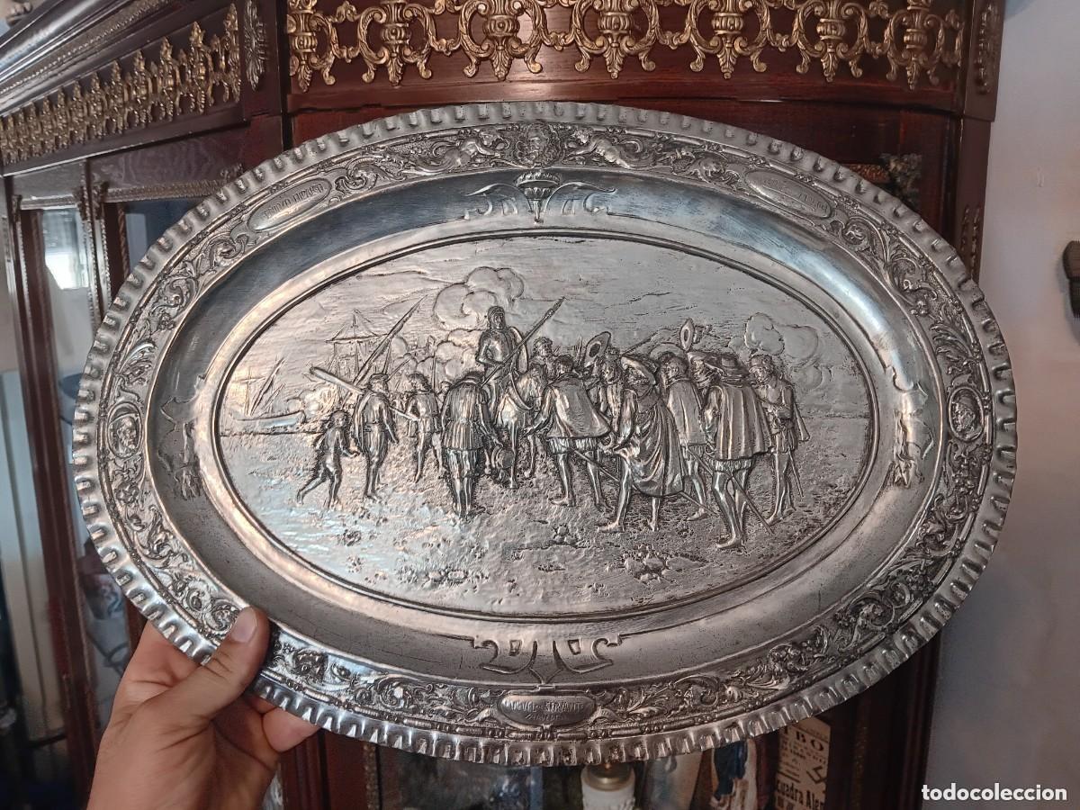 Collezionismo: Plato metal decorativo antiguo don quijote de la mancha