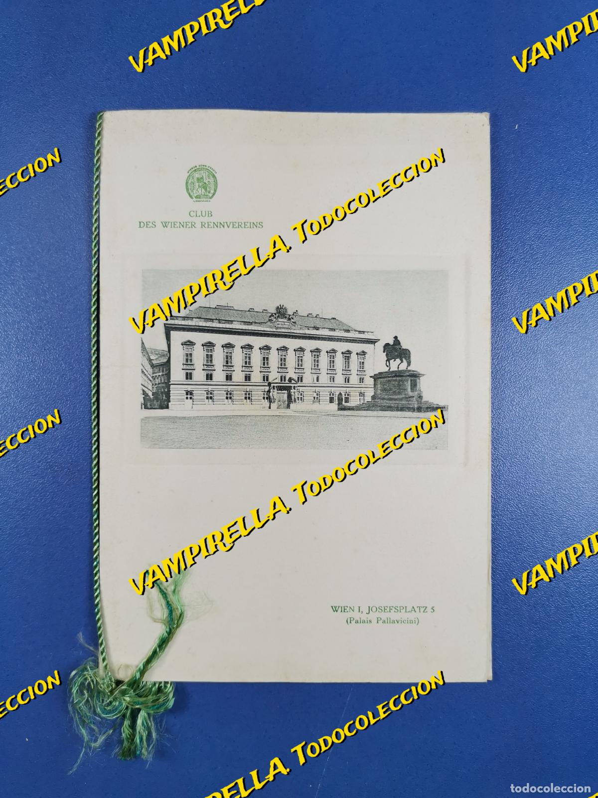 Sammelleidenschaft Papier: FOLLETO CLUB DES WIENER RENN-VEREIN-PALAIS PALLAVICINI 1956-HIPICA -PRIVADO