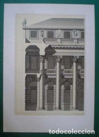 Collectionnisme: ARQUITECTURA PALLADIO: Planta y fachada casa del Conde Jos&eacute; de Porti. Grab. Vicente L&oacute;pez Engu&iacute;danos