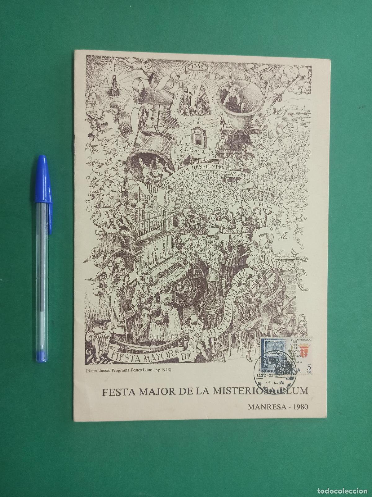 Colecionismo: Antiguo programa de Festa Major de la Misteriosa Llum de Manresa. 1980.