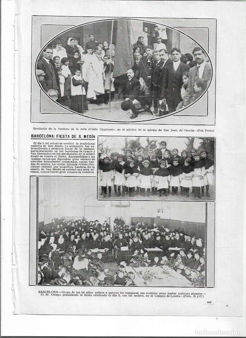 Coleccionismo: A&Ntilde;O 1915 RECORTE PRENSA BARCELONA FIESTA SANT MEDIR SAN MEDIN BANDERA COLLA UNION GRACIENSE GRACIA