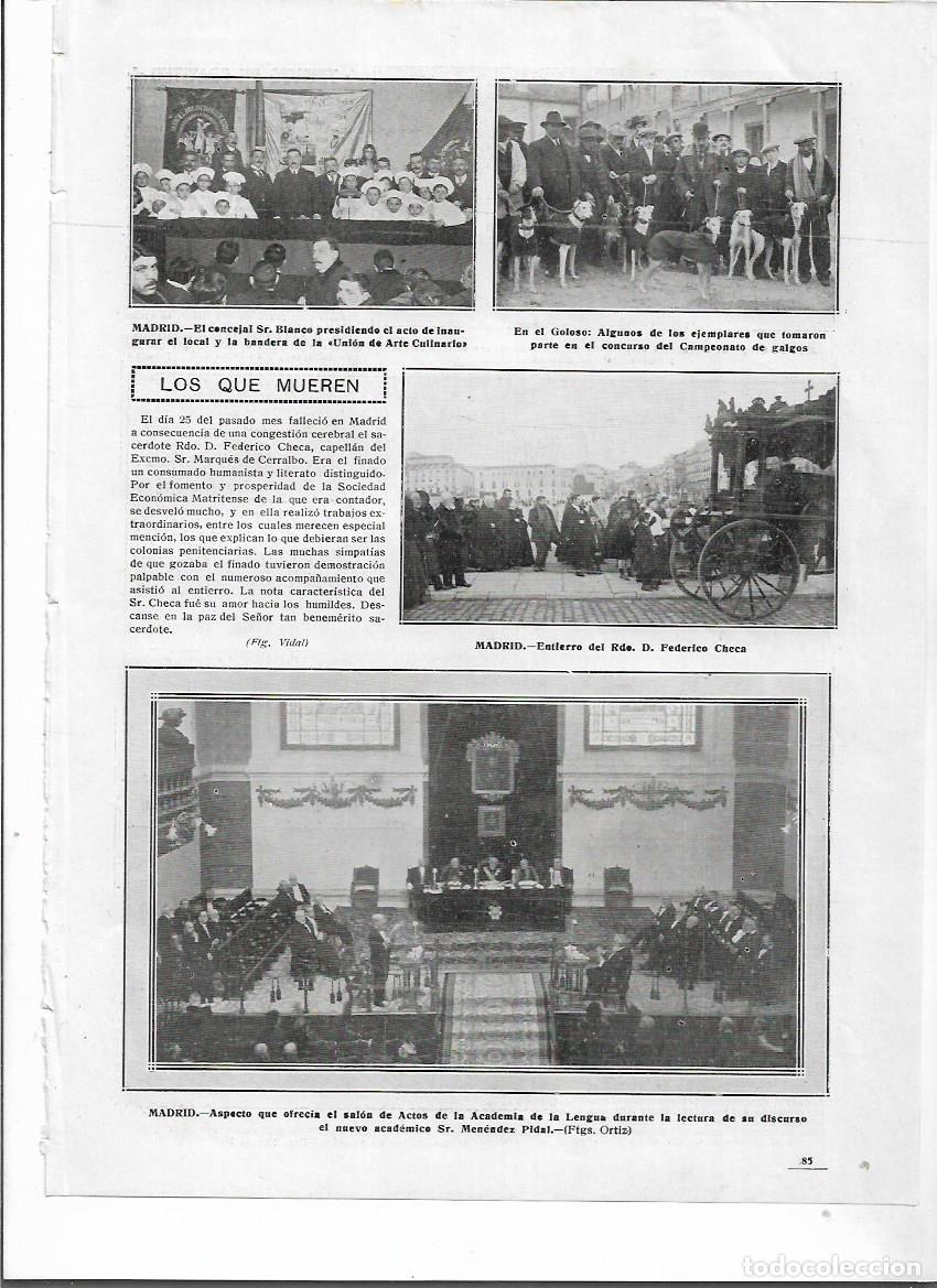 Coleccionismo: A&Ntilde;O 1915 RECORTE PRENSA MADRID INAUGURACION DEL LOCAL Y BANDERA DE LA UNION DEL ARTE CULINARIO