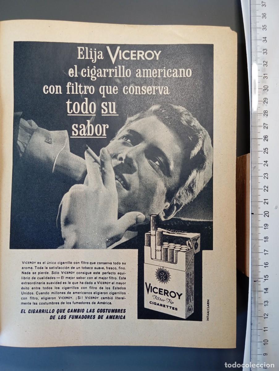 Coleccionismo: ⚜️ 1960. Publicidad cigarrillos VICEROY. 1 hoja. Recorte prensa