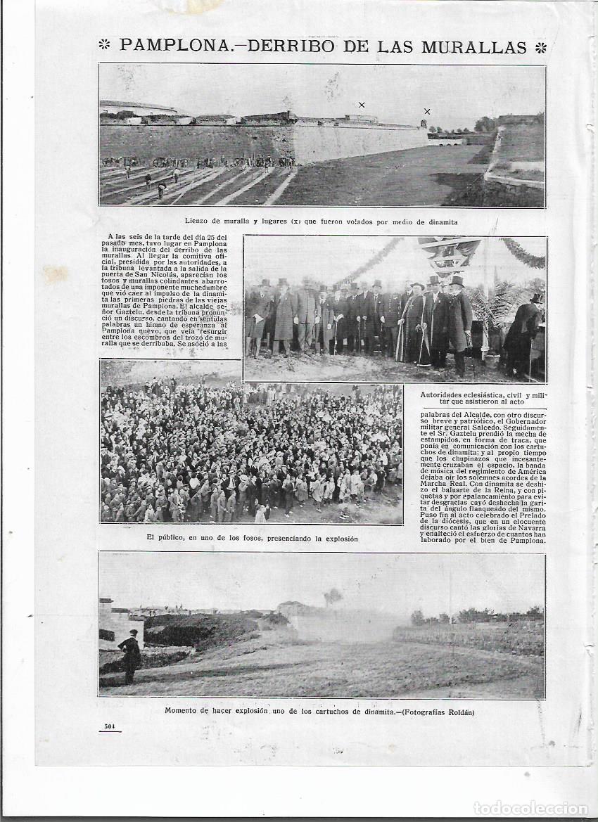 Collecting paper: A&Ntilde;O 1915 RECORTE PRENSA PAMPLONA DERRIBO DE LAS MURALLAS CON DINAMITA AUTORIDADES VECINOS PUBLICO