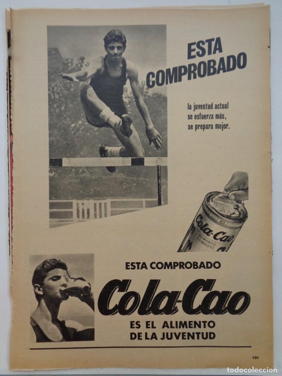 Coleccionismo: HOJA DE REVISTA CON ANUNCIO PUBLICITARIO DE COLA-CAO . A&Ntilde;OS 60 CON FOTO DE JOVEN ATLETA
