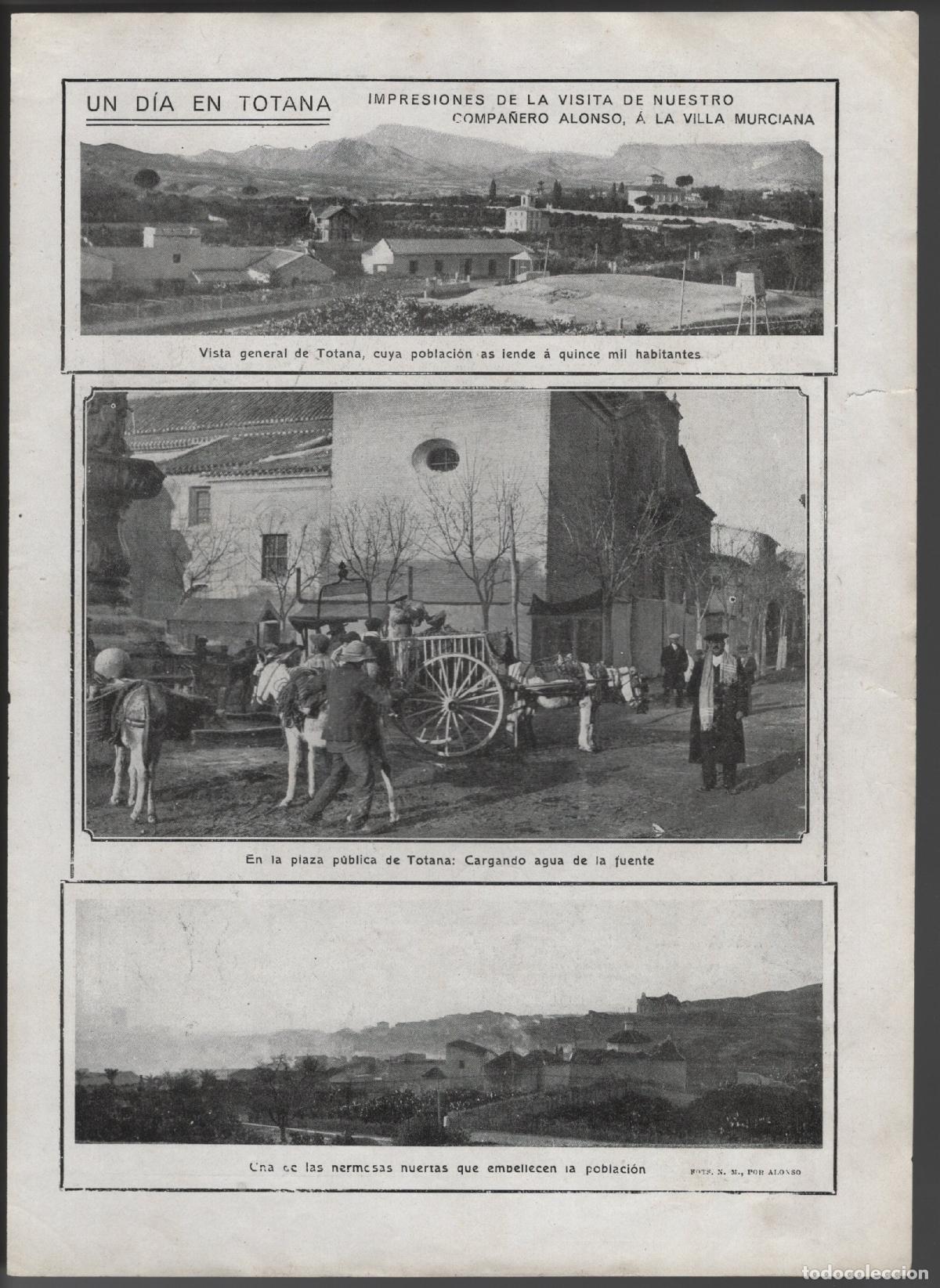 Coleccionismo: UN DIA EN TOTANA - HOJA DE REVISTA 1912
