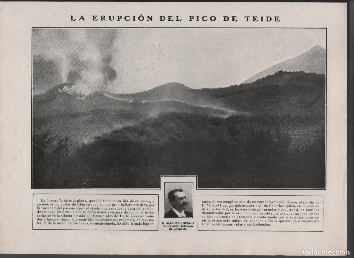 Coleccionismo: LA ERUPCI&Oacute;N DEL PICO DE TEIDE - HOJA DE REVISTA 1909