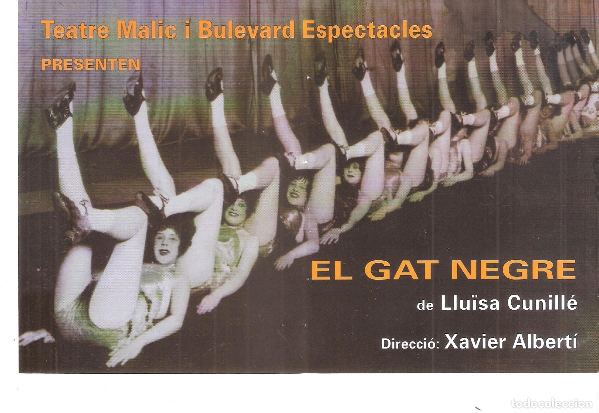 Collectionnisme: El Gat negre. Llu&iuml;sa Cunill&eacute;. Xavier Albert&iacute;. Teatre Malic. Barcelona. Febrer 2001. Lleida. Diptico.