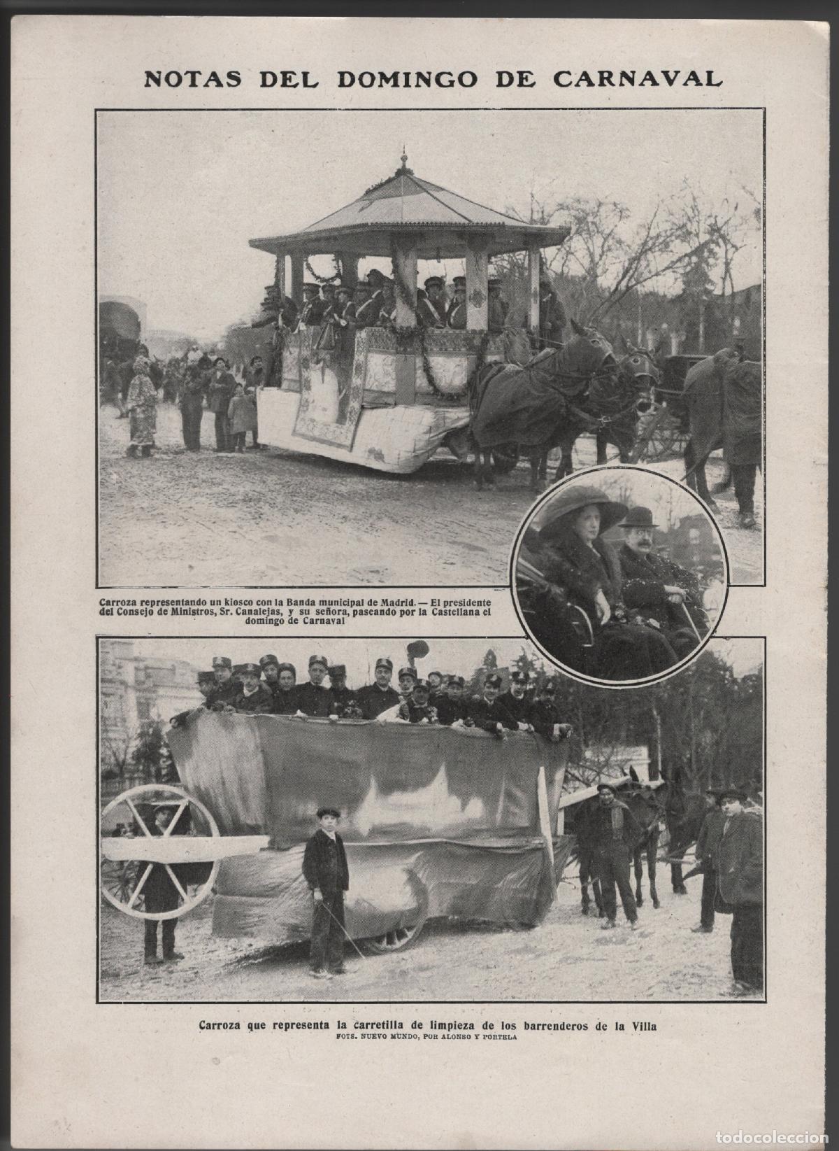 Collecting paper: NOTAS DEL DOMINGO DE CARNAVAL. MADRID - HOJA DE REVISTA 1912