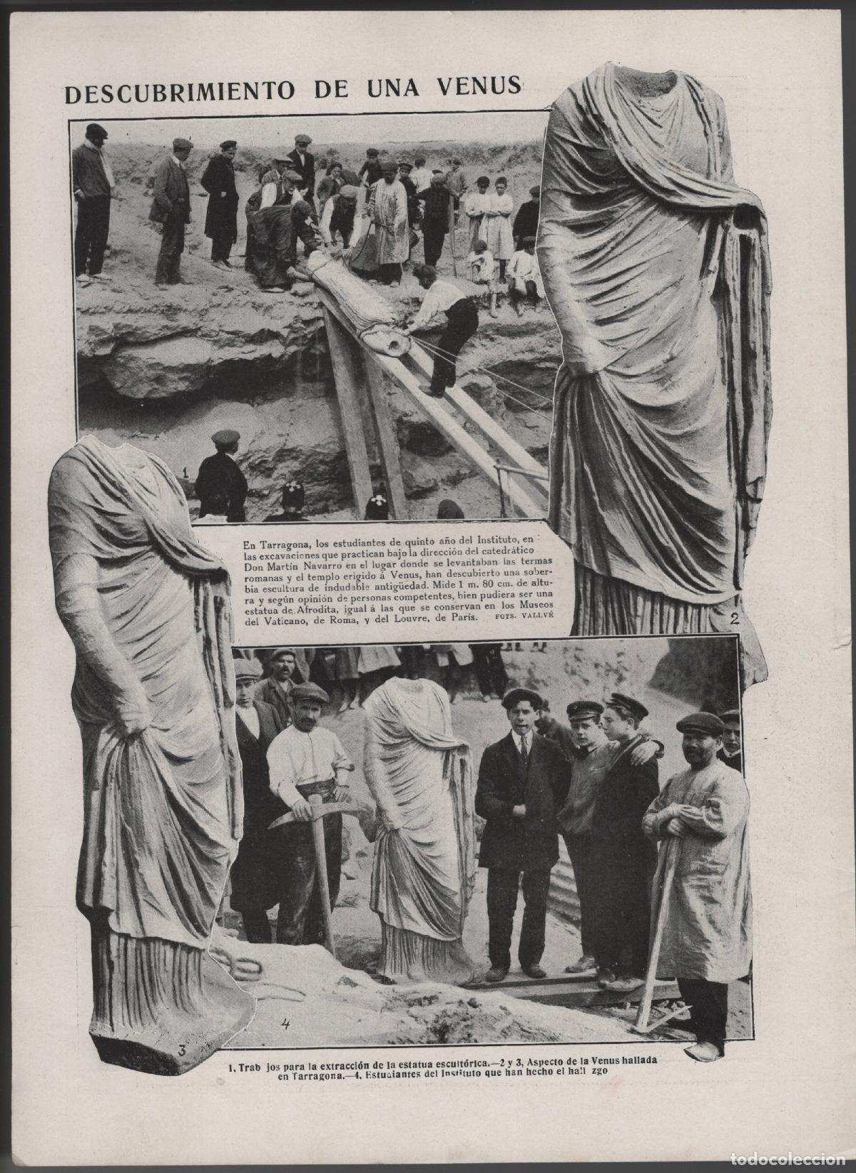 Collecting paper: DESCUBRIMIENTO DE UNA VENUS EN TARRAGONA - HOJA DE REVISTA 1912