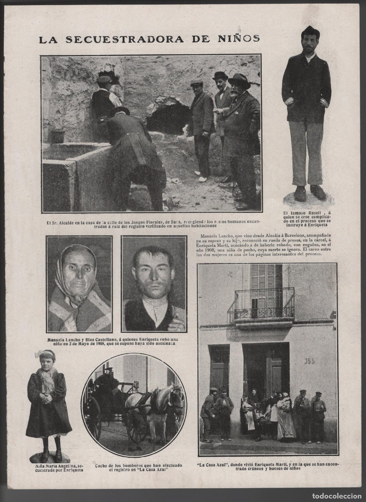 Collecting paper: LA SECUESTRADORA DE NI&Ntilde;OS - HOJA DE REVISTA 1912