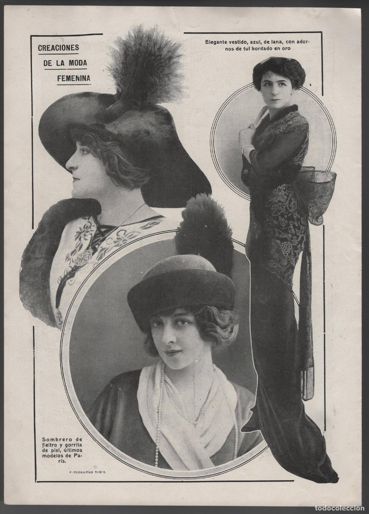 Collecting paper: CREACIONES DE LA MODA FEMENINA - HOJA DE REVISTA 1912