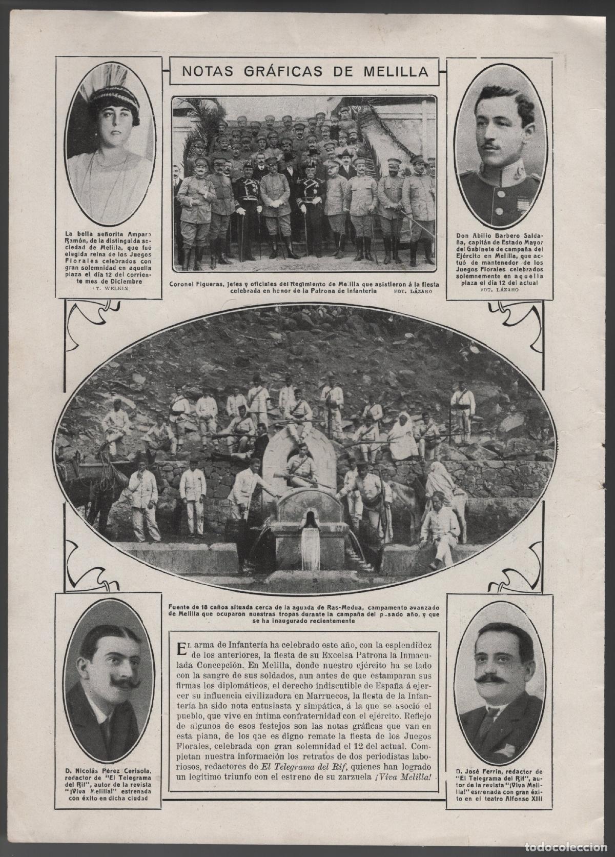 Collecting paper: NOTAS GR&Aacute;FICAS DE MELILLA - HOJA DE REVISTA 1912