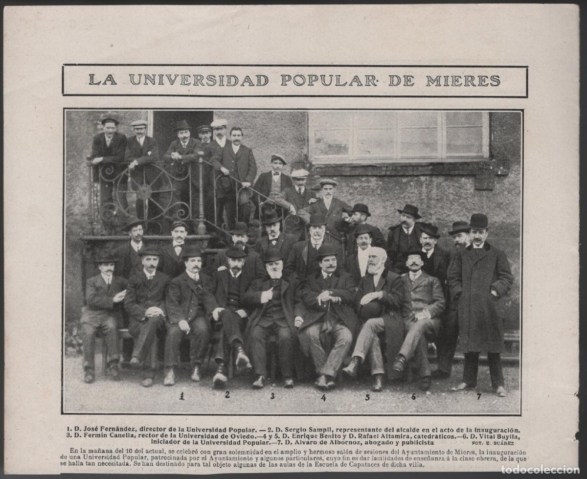 Collecting paper: LA UNIVERSIDAD POPULAR DE MIERES - RECORTE REVISTA ENERO 1909