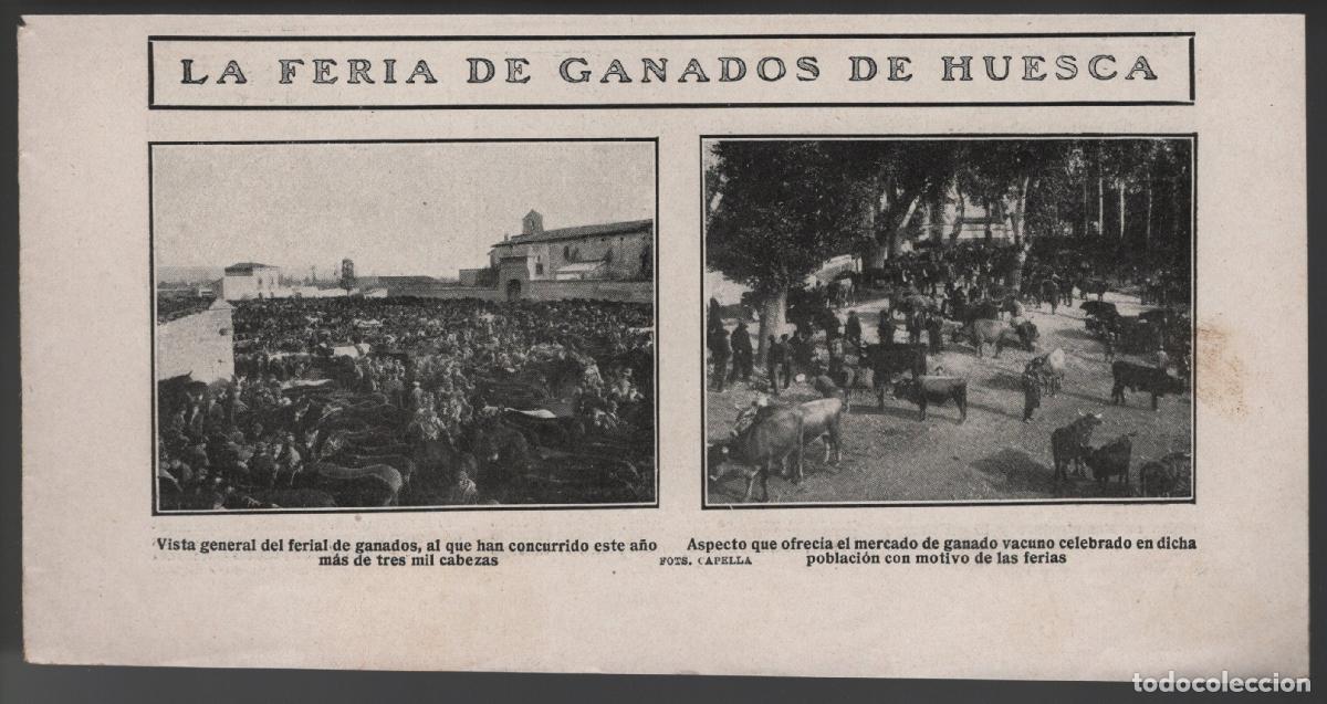 Collecting paper: LA FERIA DE GANADOS DE HUESCA - RECORTE REVISTA 1909