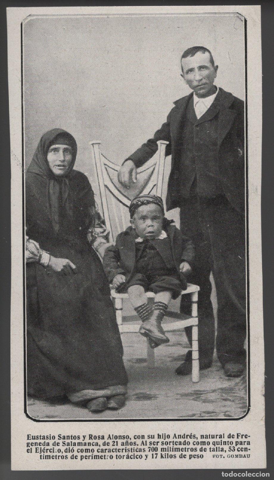 Colecionismo: EUSTASIO SANTOS Y ROSA ALONSO DE FREGENEDA DE SALAMANCA - RECORTE REVISTA JUNIO 1912