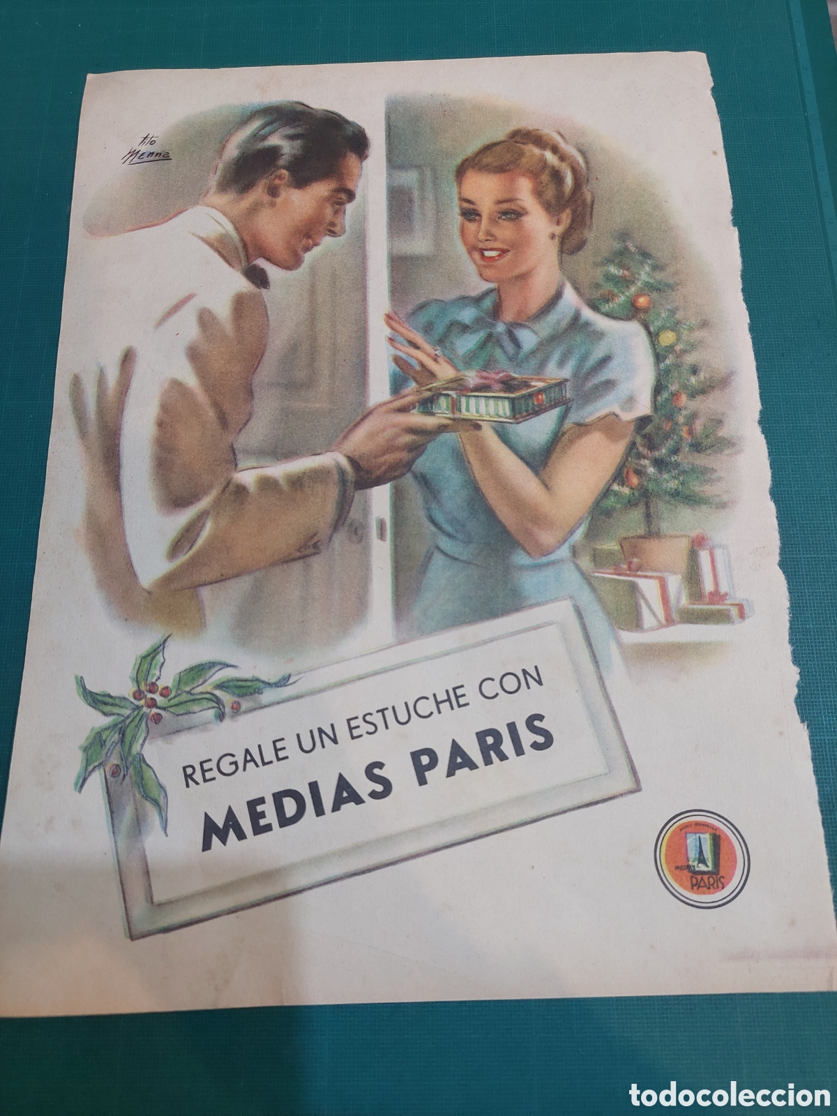 Collezionismo: Publicidad l&aacute;mina Medias Par&iacute;s